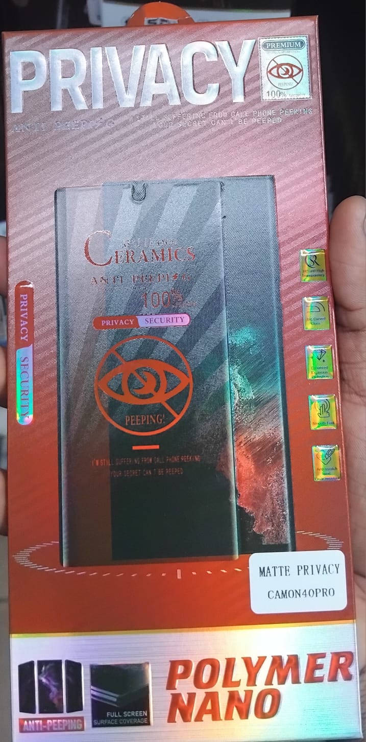 Ceramic Privacy Curved Camon 40 Pro Plus