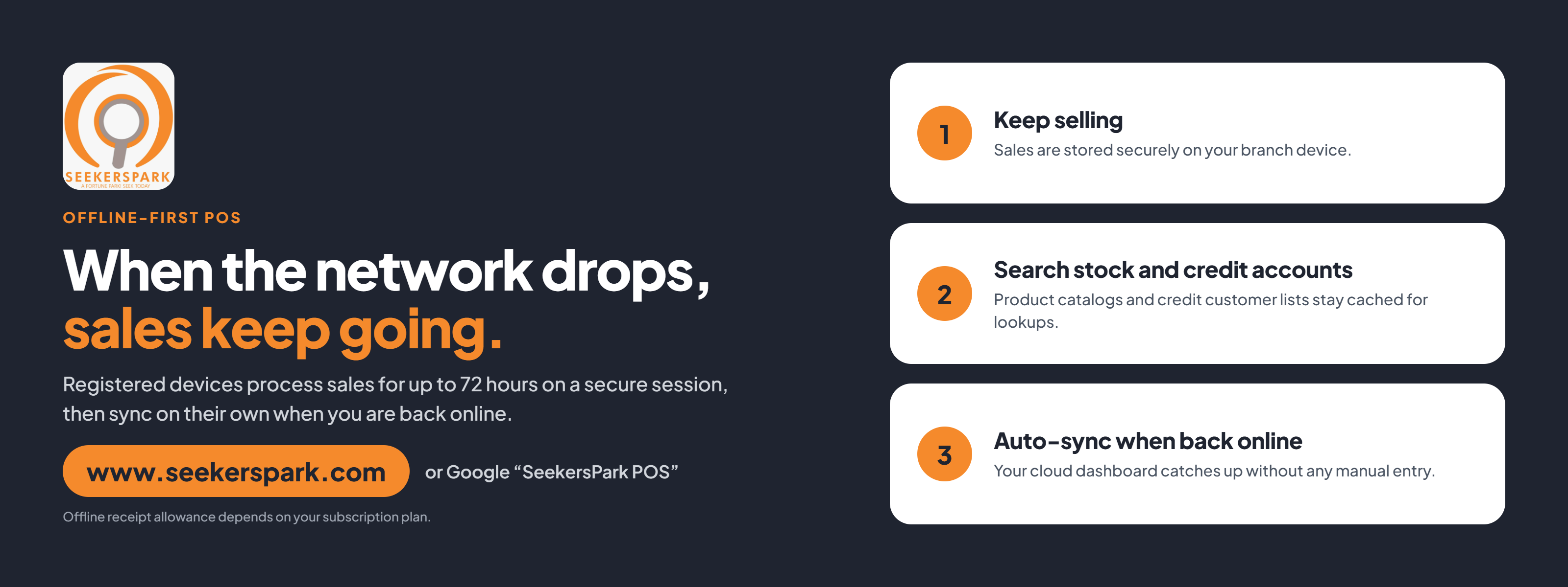 When the Network Drops, Your Sales Don't: Offline Selling on Seekerspark POS